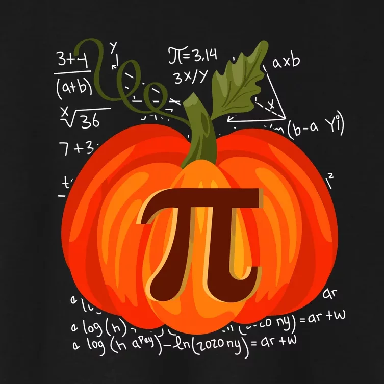 Pumpkin Pie Math Funny Halloween Thanksgiving Pi Day Women's Crop Top Tee