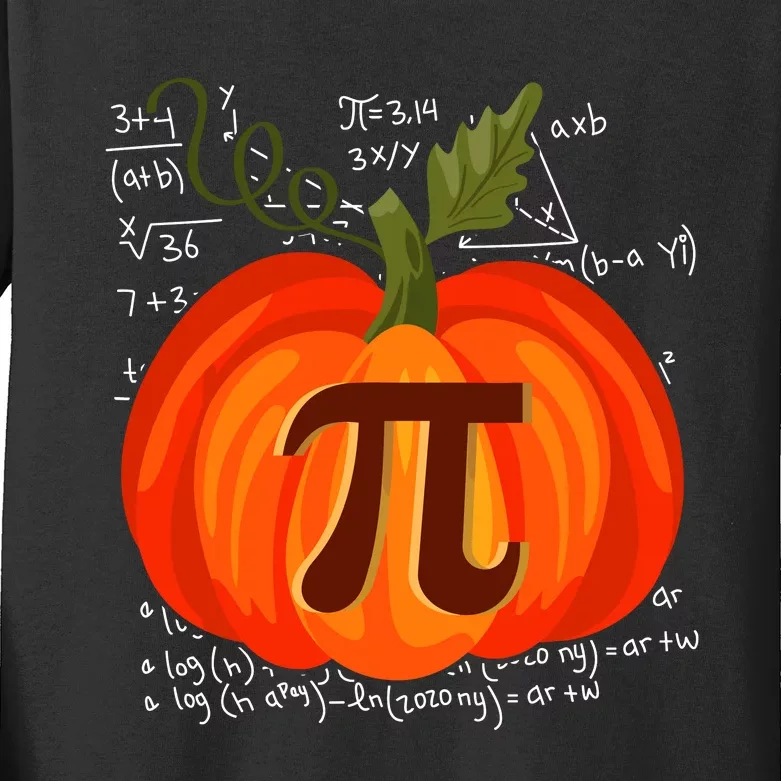 Pumpkin Pie Math Funny Halloween Thanksgiving Pi Day Kids Long Sleeve Shirt