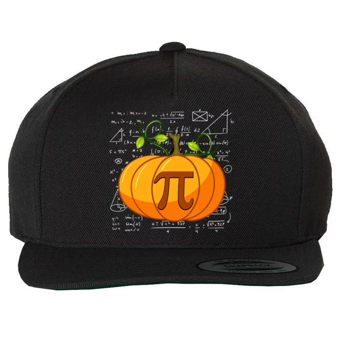 Pumpkin Pie Math Happy Halloween Thanksgiving Pi Day Gift Wool Snapback Cap