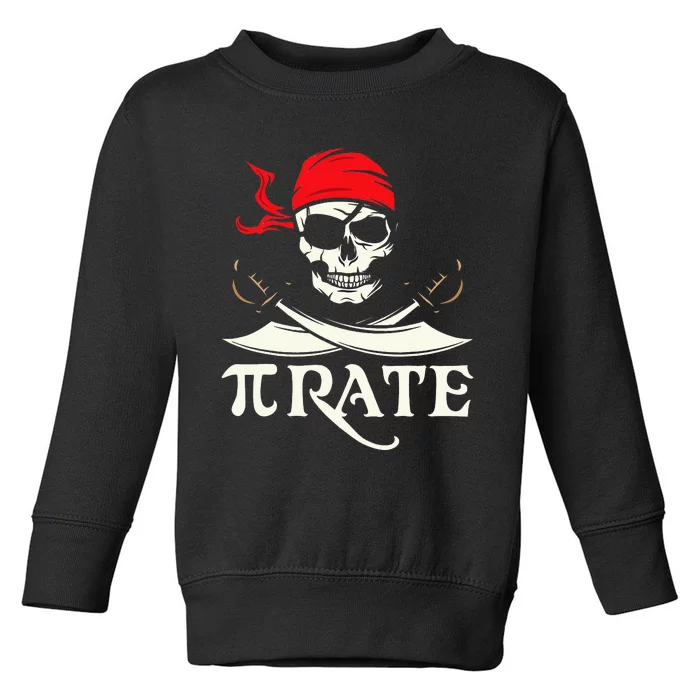 Pirate Pi Mathematical Skull Captain Funny Pi Day Toddler Sweatshirt