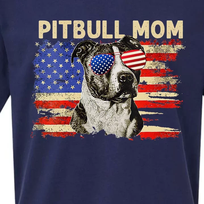 Patriotic Pitbull Mom Gifts 4th Of July American Flag USA Sueded Cloud Jersey T-Shirt