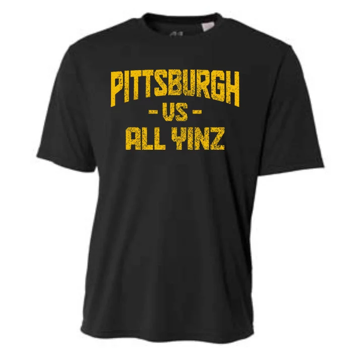 Pittsburgh Pennsylvania Map Yinz Vintage Pride Funny Yinzer Cooling Performance Crew T-Shirt