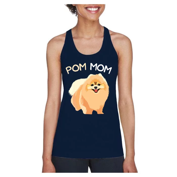 Pomeranian Pom Mom Pomeranian Mama Woman Women's Racerback Tank