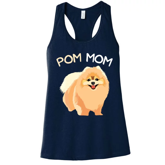 Pomeranian Pom Mom Pomeranian Mama Woman Women's Racerback Tank