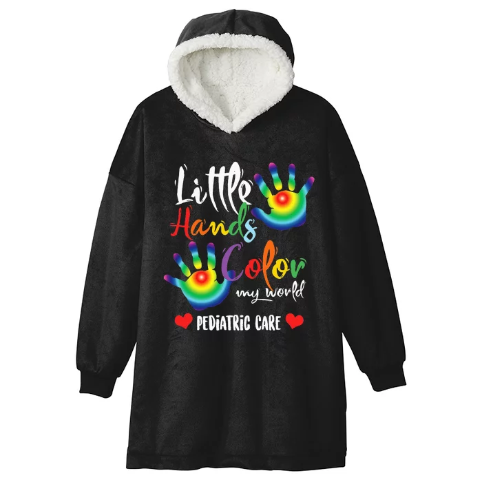 Pediatric Pediatrician Nurse Little Hands Color My World Hooded Wearable Blanket