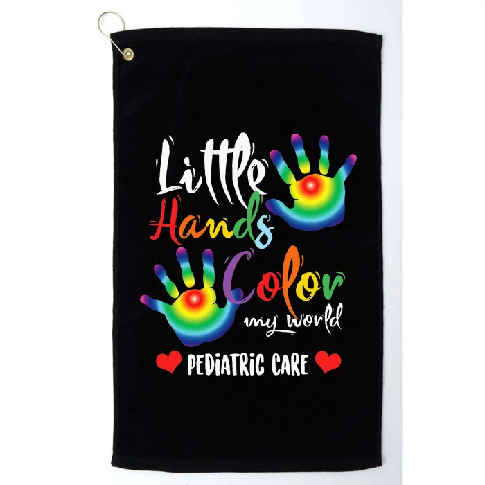 Pediatric Pediatrician Nurse Little Hands Color My World Platinum Collection Golf Towel