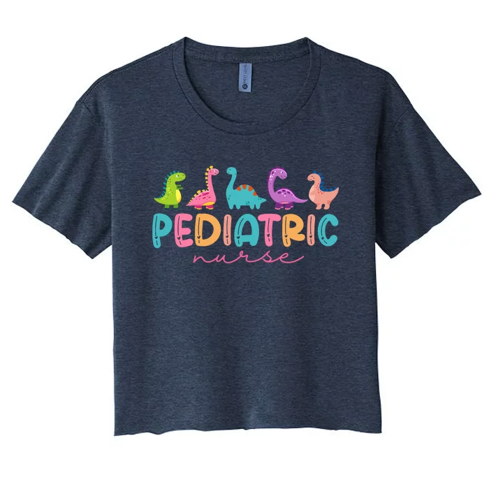 Picu Pediatric Nurse Dinosaurs Peds Nurse Crew Appreciation Women's Crop Top Tee