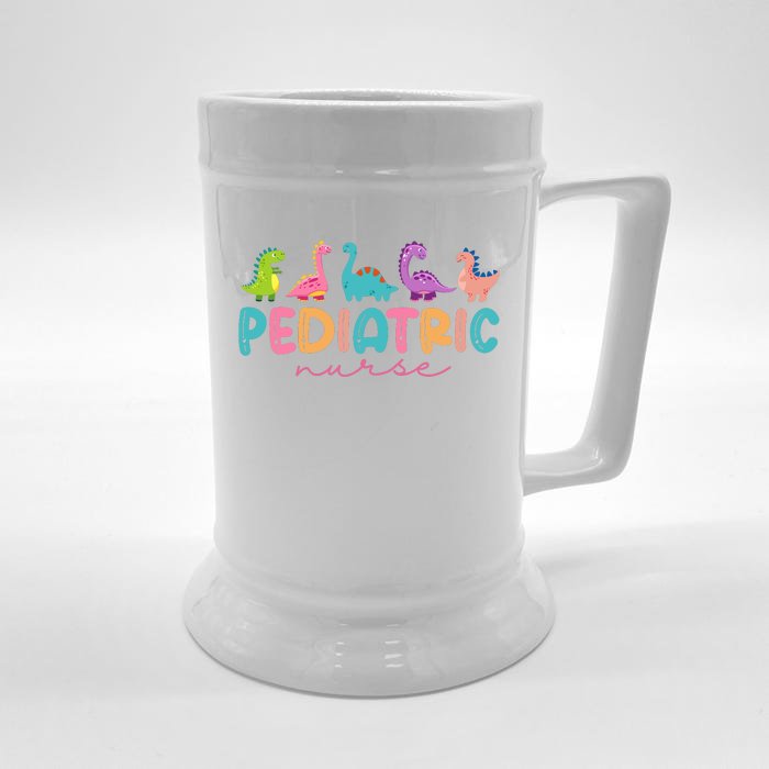 Picu Pediatric Nurse Dinosaurs Peds Nurse Crew Appreciation Front & Back Beer Stein