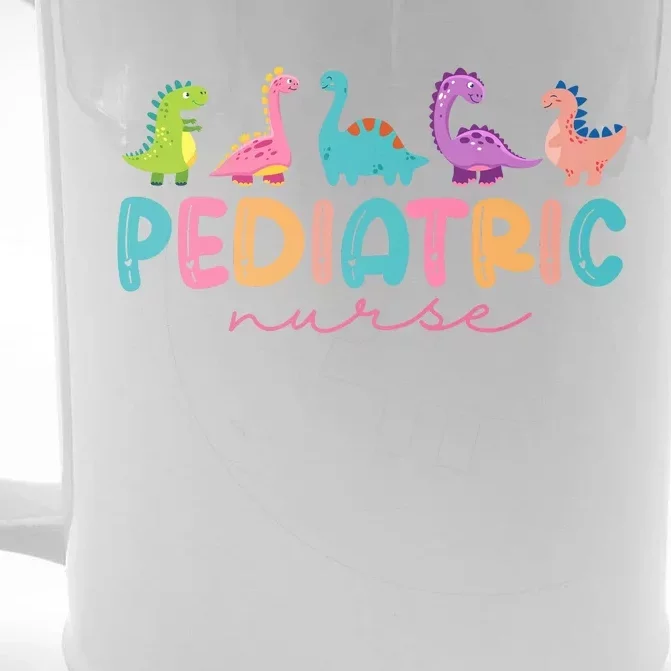 Picu Pediatric Nurse Dinosaurs Peds Nurse Crew Appreciation Front & Back Beer Stein