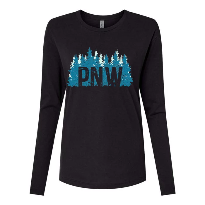 Pnw Pacific Northwest Mountains Idaho Oregon Washington Womens Cotton Relaxed Long Sleeve T-Shirt