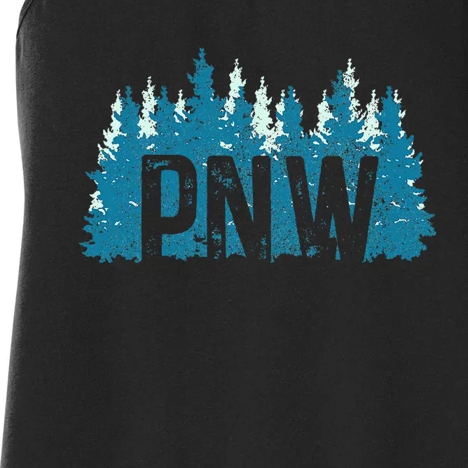 Pnw Pacific Northwest Mountains Idaho Oregon Washington Women's Racerback Tank