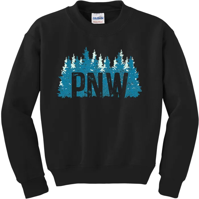 Pnw Pacific Northwest Mountains Idaho Oregon Washington Kids Sweatshirt