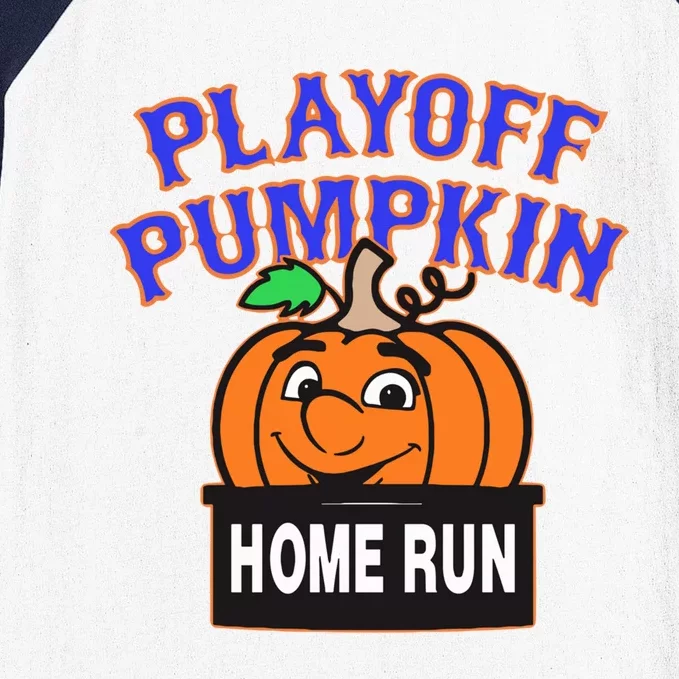 Playoff Pumpkin New York Omg With Smiling Pumpkin Face Baseball Sleeve Shirt