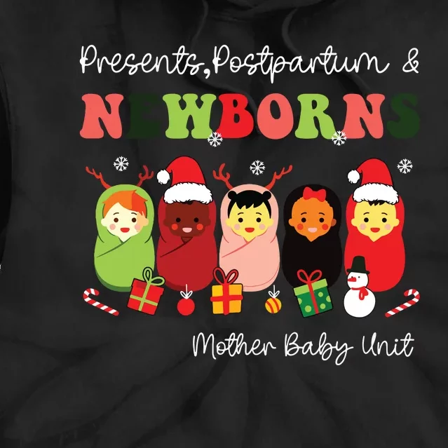 Presents Postpartum Newborns Mother Baby Nurse Christmas Tie Dye Hoodie