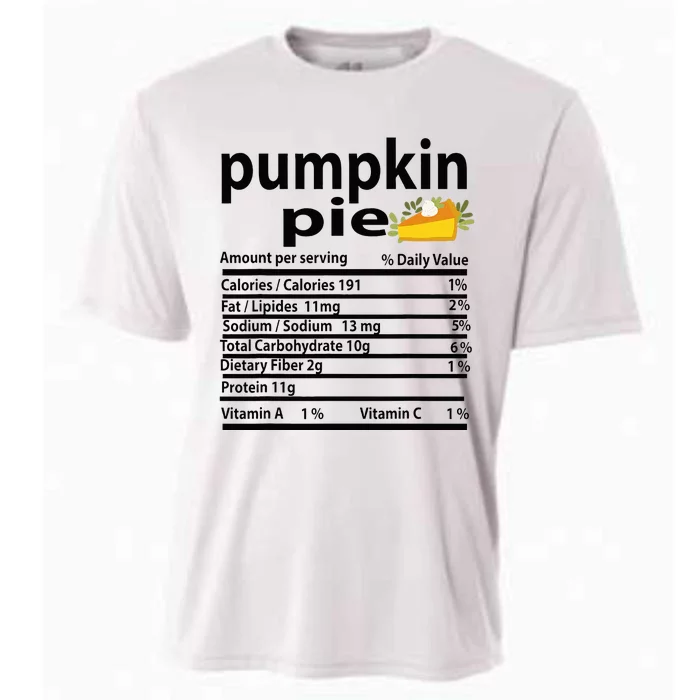 Pumpkin Pie Nutrition Fact For Thanksgiving Family Cooling Performance Crew T-Shirt