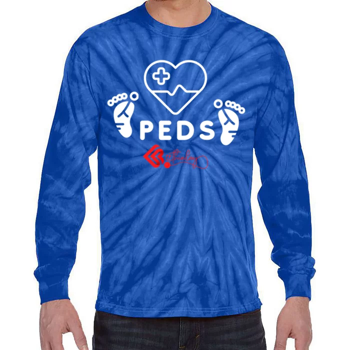 Pediatrics Peds Nurse Gift Tie-Dye Long Sleeve Shirt