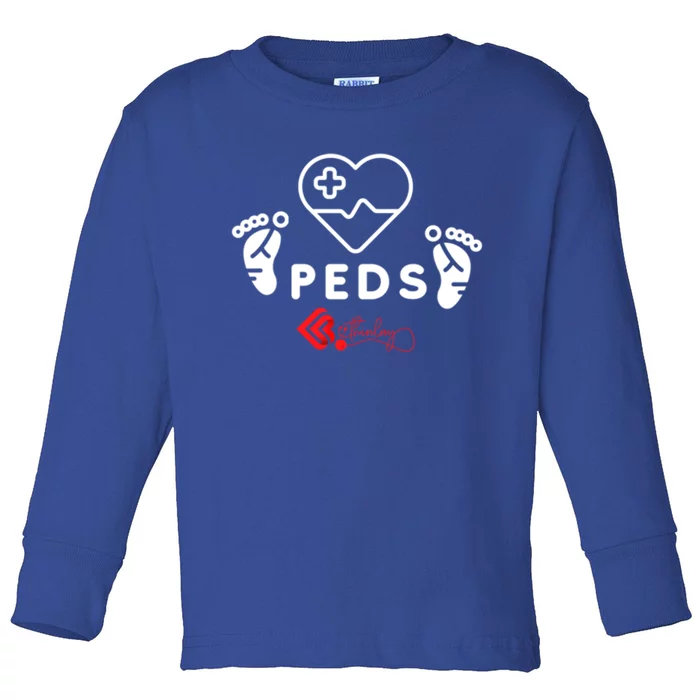 Pediatrics Peds Nurse Gift Toddler Long Sleeve Shirt