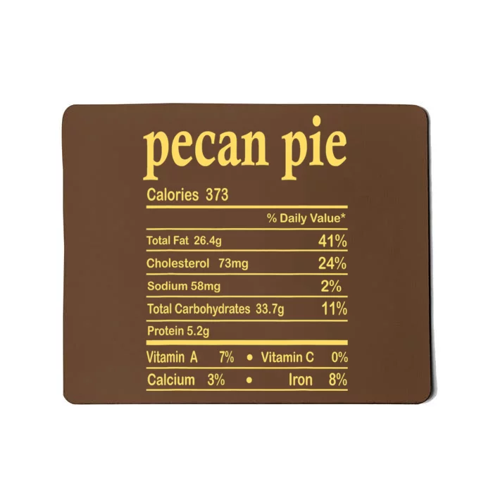 Pecan Pie Nutrition Facts Food Matching Family Thanksgiving Mousepad