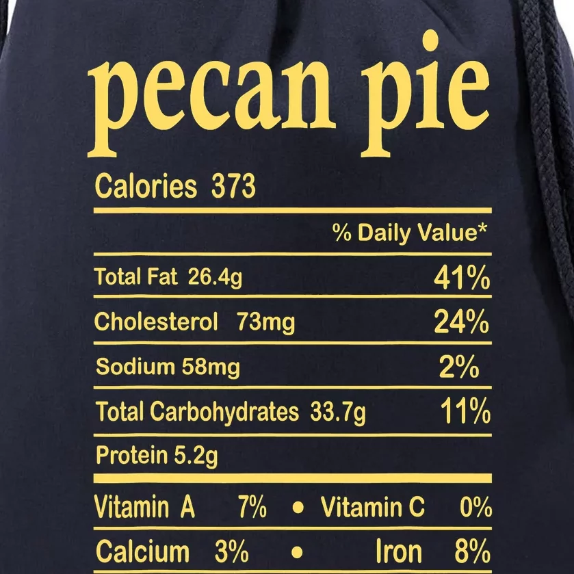 Pecan Pie Nutrition Facts Food Matching Family Thanksgiving Drawstring Bag