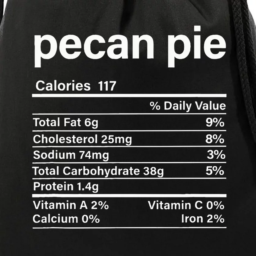 Pecan Pie Nutritional Facts Drawstring Bag