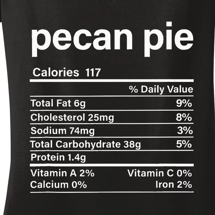 Pecan Pie Nutritional Facts Women's V-Neck T-Shirt