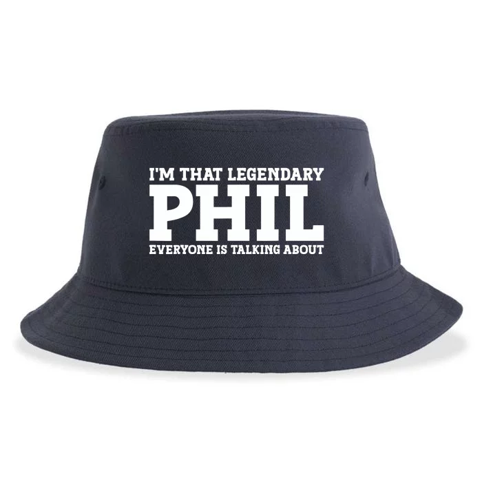 Phil Personal Name First Name Funny Phil Sustainable Bucket Hat