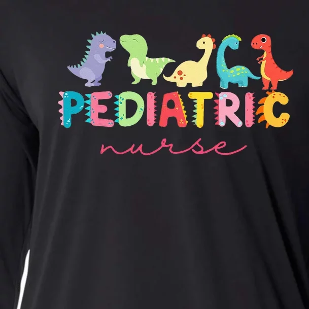 PICU Pediatric Nurse Dinosaurs Peds Nurse Crew Appreciation Cooling Performance Long Sleeve Crew