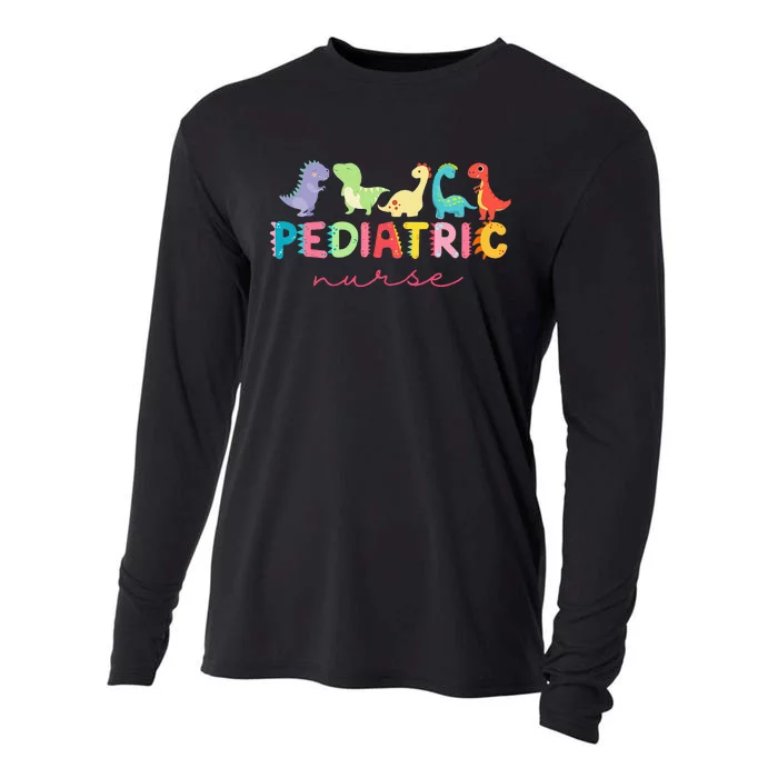 PICU Pediatric Nurse Dinosaurs Peds Nurse Crew Appreciation Cooling Performance Long Sleeve Crew