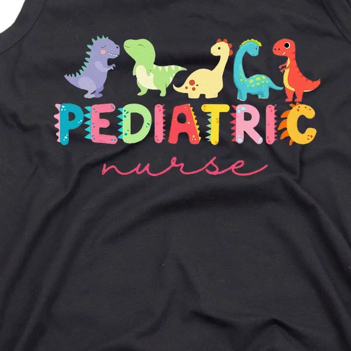 PICU Pediatric Nurse Dinosaurs Peds Nurse Crew Appreciation Tank Top