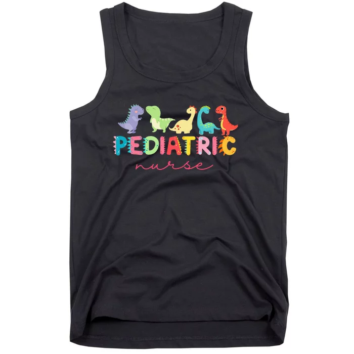 PICU Pediatric Nurse Dinosaurs Peds Nurse Crew Appreciation Tank Top