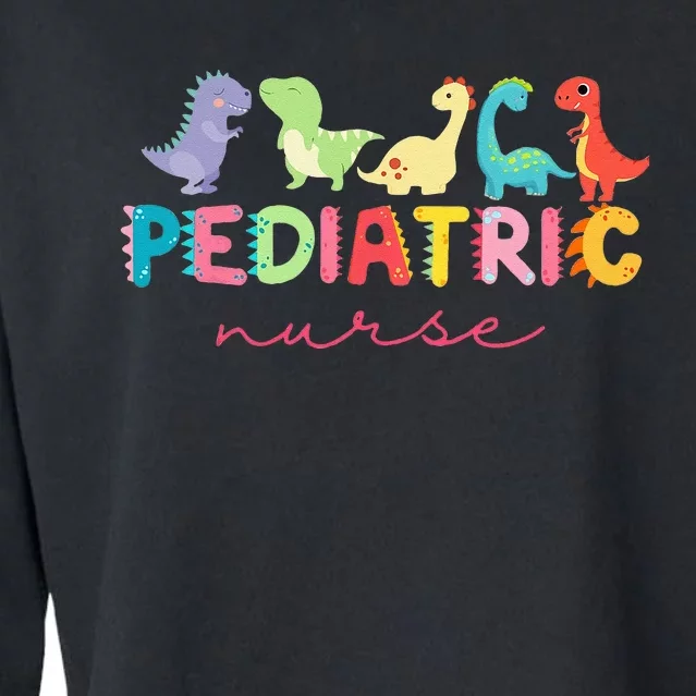 PICU Pediatric Nurse Dinosaurs Peds Nurse Crew Appreciation Cropped Pullover Crew