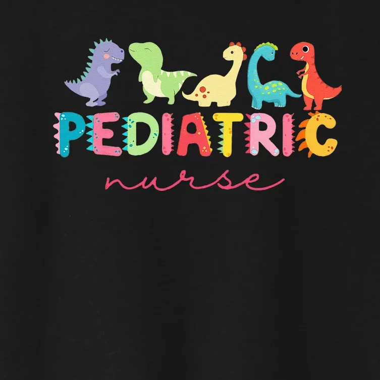 PICU Pediatric Nurse Dinosaurs Peds NurseCrew Appreciation Women's Crop Top Tee