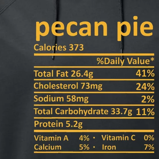 Pecan Pie Nutrition Thanksgiving Costume Food Fact Performance Fleece Hoodie