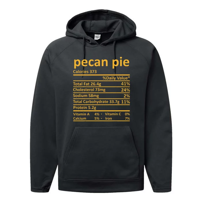 Pecan Pie Nutrition Thanksgiving Costume Food Fact Performance Fleece Hoodie