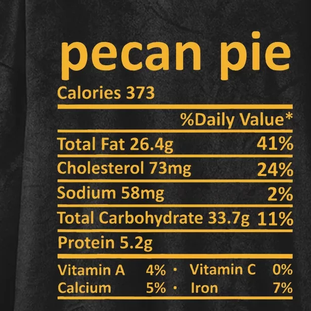 Pecan Pie Nutrition Thanksgiving Costume Food Fact Hooded Wearable Blanket