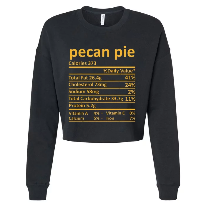 Pecan Pie Nutrition Thanksgiving Costume Food Fact Cropped Pullover Crew