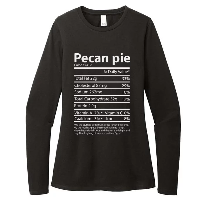 Pecan Pie Nutrition Facts Funny Thanksgiving Womens CVC Long Sleeve Shirt