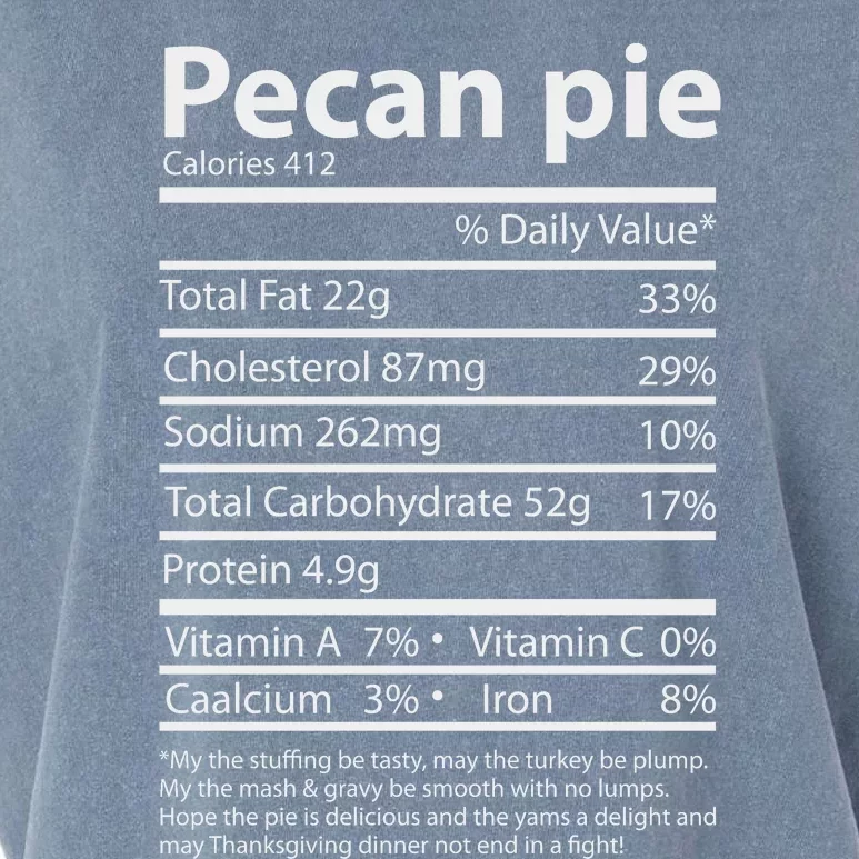 Pecan Pie Nutrition Facts Funny Thanksgiving Garment-Dyed Women's Muscle Tee