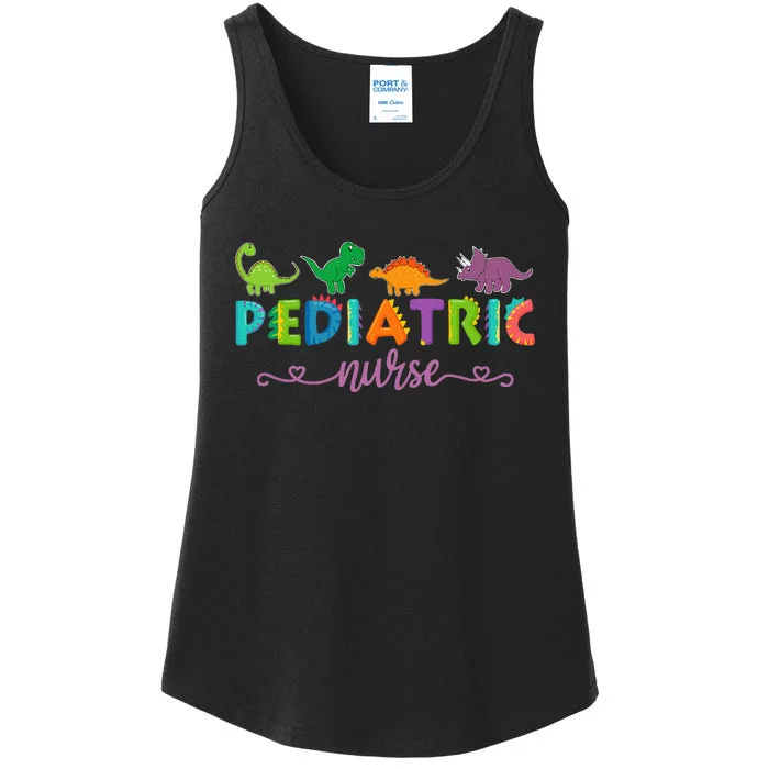 Picu Pediatric Nurse Dinosaurs Peds Nurse Ladies Essential Tank