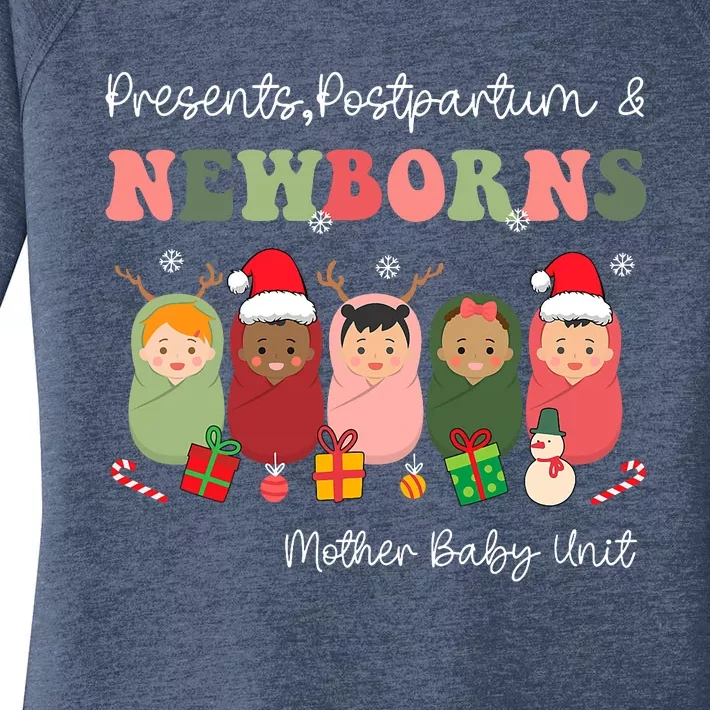 Presents Postpartum & Newborns Mother Baby Nurse Christmas Women's Perfect Tri Tunic Long Sleeve Shirt