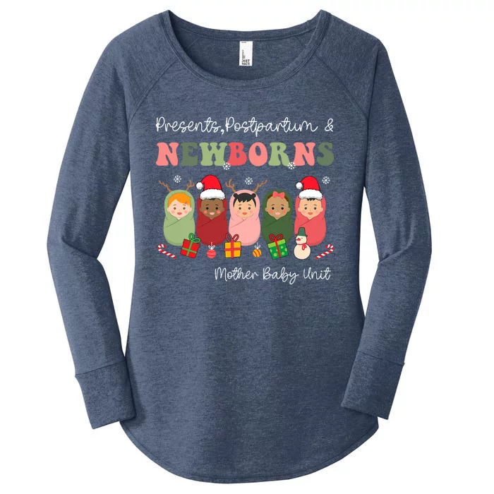 Presents Postpartum & Newborns Mother Baby Nurse Christmas Women's Perfect Tri Tunic Long Sleeve Shirt