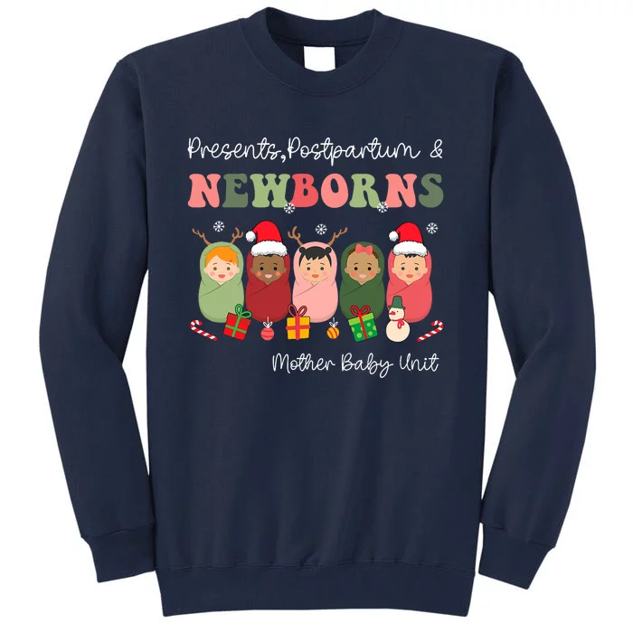 Presents Postpartum & Newborns Mother Baby Nurse Christmas Tall Sweatshirt