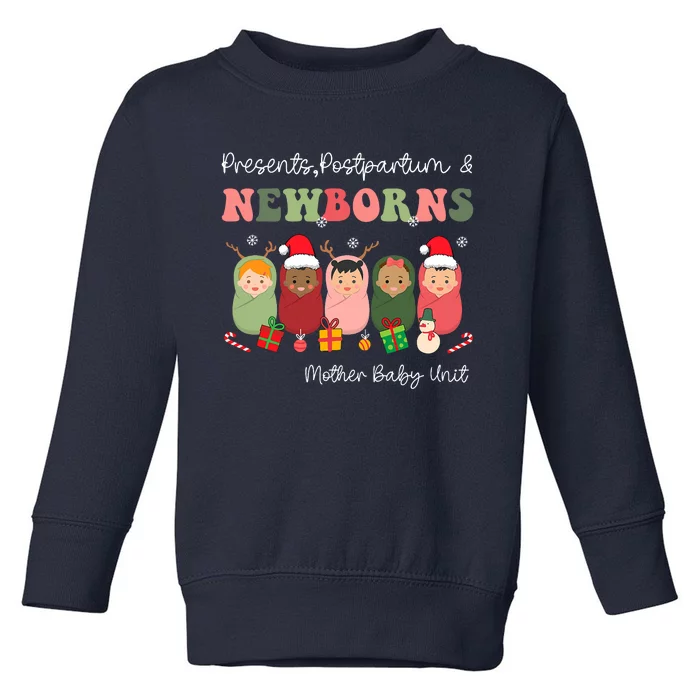 Presents Postpartum & Newborns Mother Baby Nurse Christmas Toddler Sweatshirt