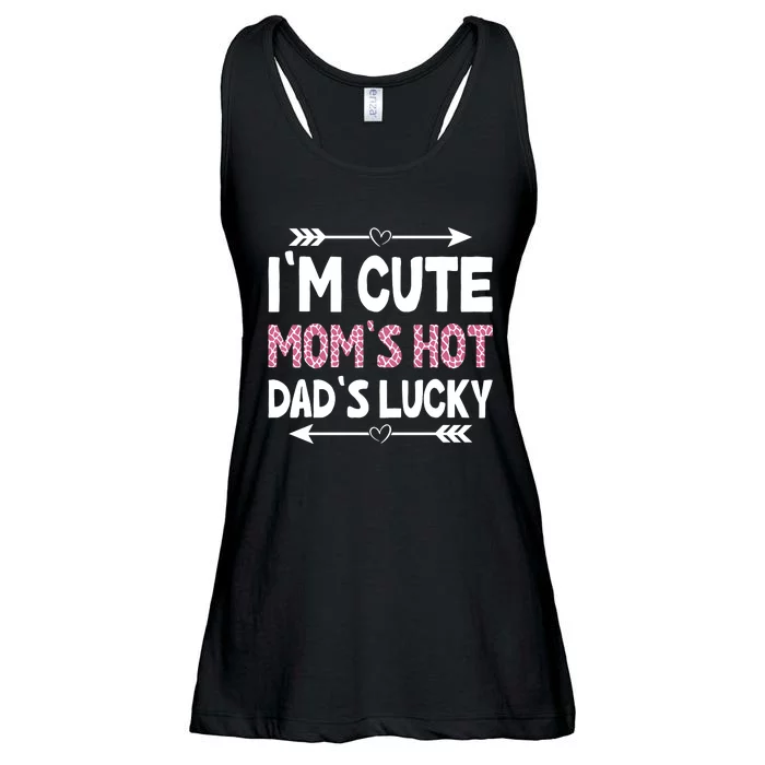 Im Cute Moms Hot Dads Lucky Funny Gift For Dad Ladies Essential Flowy Tank