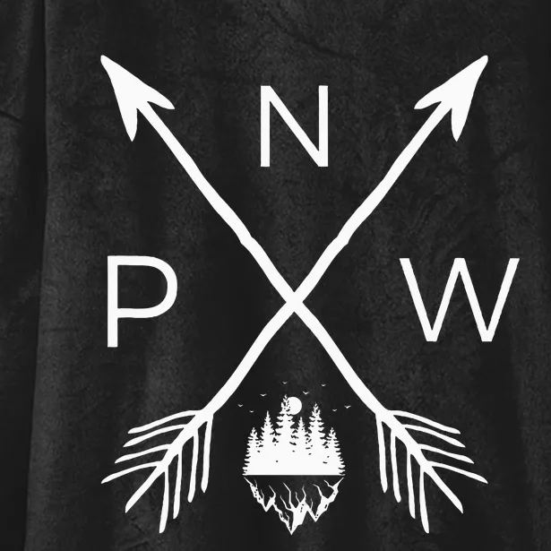 Pnw Pacific Northwest Cool Pnw Hooded Wearable Blanket