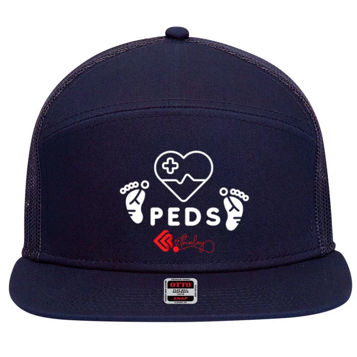 Pediatrics Peds Nurse Gift 7 Panel Mesh Trucker Snapback Hat