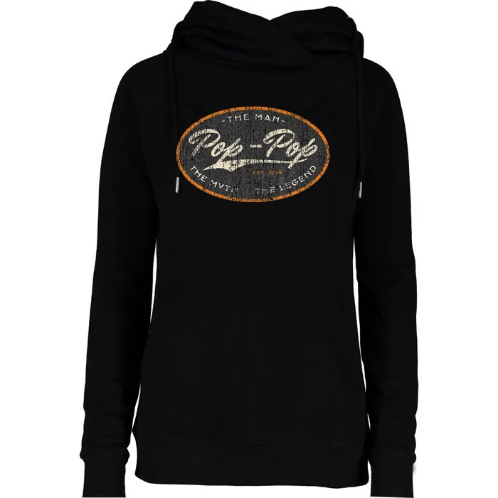 Pop Pop New Grandpa Est. 2024 The Man Myth Legend Womens Funnel Neck Pullover Hood