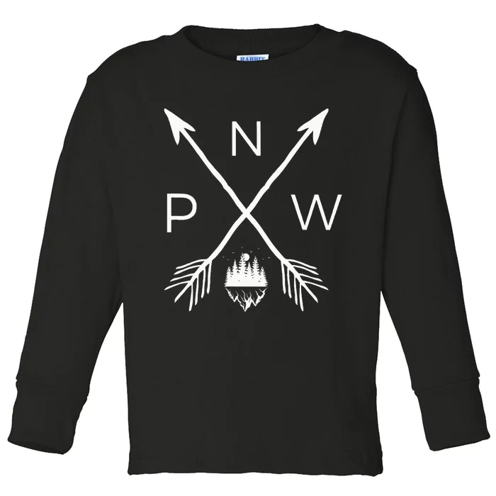 Pnw Pacific Northwest Cool Pnw Toddler Long Sleeve Shirt