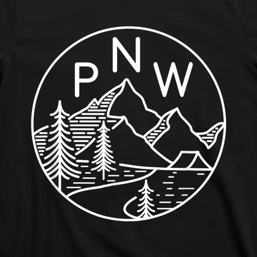 PNW Pacific Northwest Outdoors Trees Mountain T-Shirt