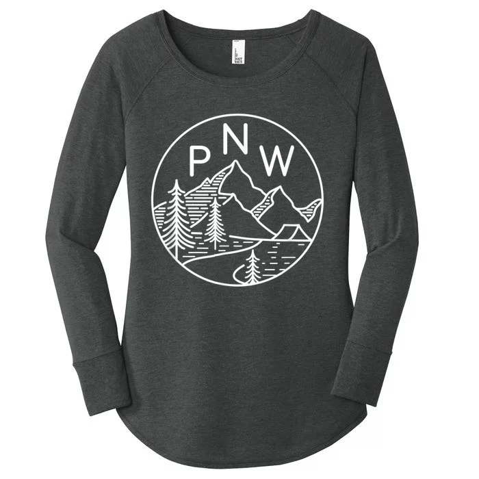 PNW Pacific Northwest Outdoors Trees Mountain Women's Perfect Tri Tunic Long Sleeve Shirt